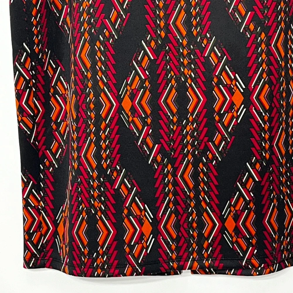 NYCC New York Clothing Co Womens XL Pencil Skirt Geometric Diamond Red Black